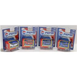 LOT OF 4 UNOPEND PEPSI CRUISER DIE CAST CARS 1:24
