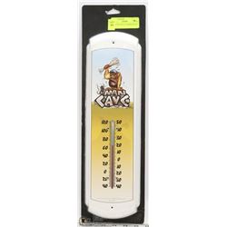 MAN CAVE METAL THERMOMETER