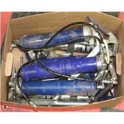 LOT OF NEW/USED GREASE GUNS, SOME AIR, SOME