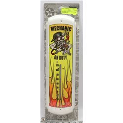 MECHANIC ON DUTY METAL THERMOMETER