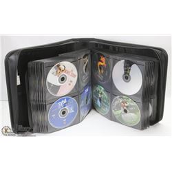BLACK LEATHER CD CASE WITH OVER 145 DVD
