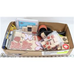 BOX FULL OF SCRAPBOOKING STAMPS &
