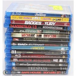 BUNDLE OF 15 BLU-RAY DVD MOVIES INCL