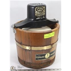 RETRO ELECTRIC WOODEN BUCKET ICE CREAM MAKER
