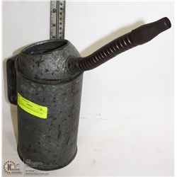 GALVANIZED TWO US QUART OIL CAN.
