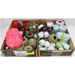 2  FLATS WITH ASSORTED YARNS , SOME NEW