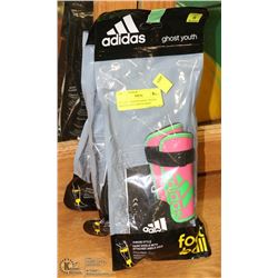 LOT OF 3 ADIDAS GHOST YOUTH PROTECTIVE SHIN GUARDS