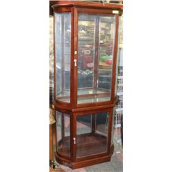 ESTATE WOOD AND GLASS CURIO CABINET