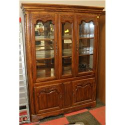 LARGE CHINA CABINET WITH GLASS DOOR AND SHELVES