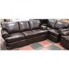 Image 1 : NEW BROWN LEATHERETTE NAILHEAD 86" SOFA WITH 63"