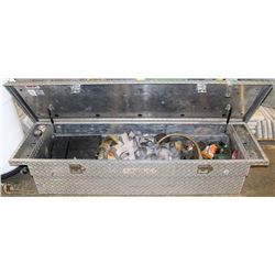 CHECKER PLATE TRUCK TOOL BOX WITH CONTENTS