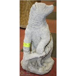 CONCRETE GRIZZLY BEAR AND CUB 19" TALL