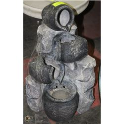 CERAMIC GREY/BLACK WATER FOUNTAIN WITH POTS