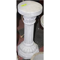 VINTAGE CEMENT PEDESTAL-WHITE/GREY-25"HX12"W