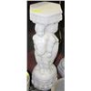 Image 1 : VINTAGE CEMENT PEDESTAL - WHITE WITH CHERUB