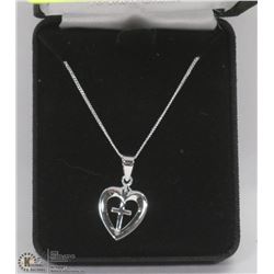 .925 RADIANCE STERLING SILVER HEART & CROSS