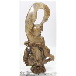 AZTEC THEMED ALABASTER SCULPTURE