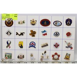 24 PINS OF  ASSORTED  COLLECTIBLES