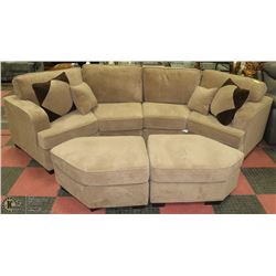 NEW 124" SECTIONAL WITH 2 OTTOMANS