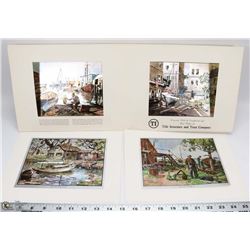 VINTAGE 1952 COLOR FOIL ETCH PRINTS