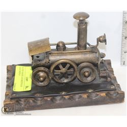 HAND MADE LOCOMOTIVE ON LEATHER &