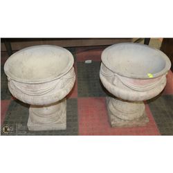 PAIR OF CONCRETE PLANTERS