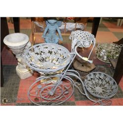 LARGE LOT OF GARDEN ORNAMENTS AND PLANTERS