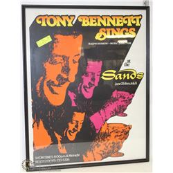 VINTAGE FRAMED TONY BENNETT SINGS AT THE SANDS