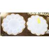 Image 1 : PAIR OF VINTAGE GOLD TRIM MILK GLASS SERVING TRAYS