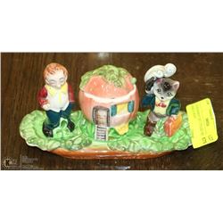 CONDIMENT SET TITLED "PETER HAD A WIFE"