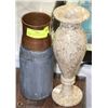Image 1 : MARBLE VASE & METAL GUN SHELL VASE