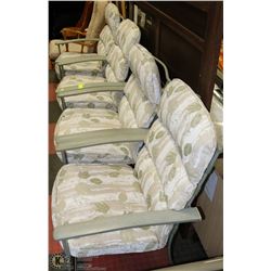 LOT OF 4 PADDED FLORAL PATIO CHAIRS.