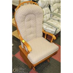 WOOD FRAMED GLIDER ROCKER CHAIR