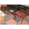 Image 1 : CHERRY TONE COFFEE TABLE WITH 2 END TABLES