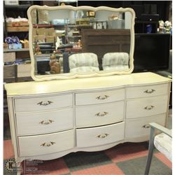 9 DRAWER CHEST DRESSER (70"X20"X32") WITH MIRROR