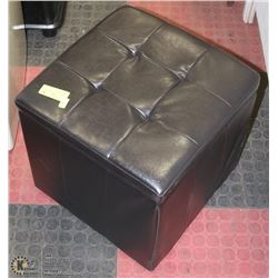 LEATHERETTE FOOT STOOL WITH STORAGE 16X16X16