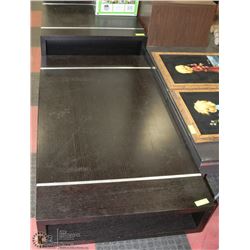 SHOWHOME BLACK AND METAL COFFEE AND END TABLE SET