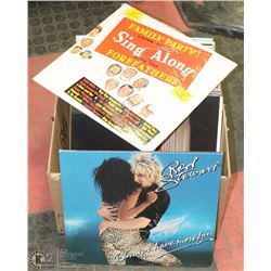 BOX OF LP'S INCLUDING ROD STEWART, CLASSIC ROCK,
