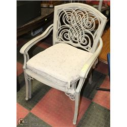 2 WEATHERPROOF PATIO CHAIRS WITH PADS