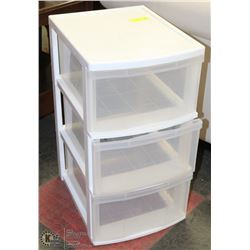 3 DRAWER PLASTIC STORAGE BIN