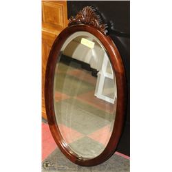 DECORATIVE WOOD FRAMED OVAL MIRROR