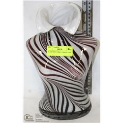 GLASS BUST/TORSO  STRIPED VASE