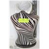 Image 1 : GLASS BUST/TORSO  STRIPED VASE