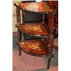 Image 1 : ITALIAN INLAID WOOD CORNER 3 SHELF  STAND