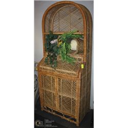 WICKER CABINET WITH PLANTS