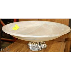 FRUIT BOWL ON DECORATIVE PEDESTAL.MADE IN ITALY