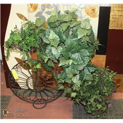 METAL BICYCLE PLANTER WITH ARTIFICIAL PLANTS