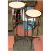 Image 1 : SET OF 2 METAL PLANT STANDS WITH STONE TOP