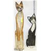Image 1 : 2 WOOD FOLK ART CATS 31" & 24" TALL,