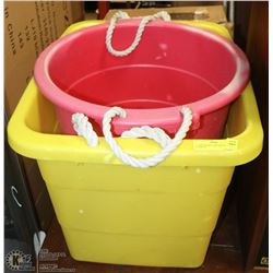 2 YARD WORK TUBS WITH ROPE HANDLES
